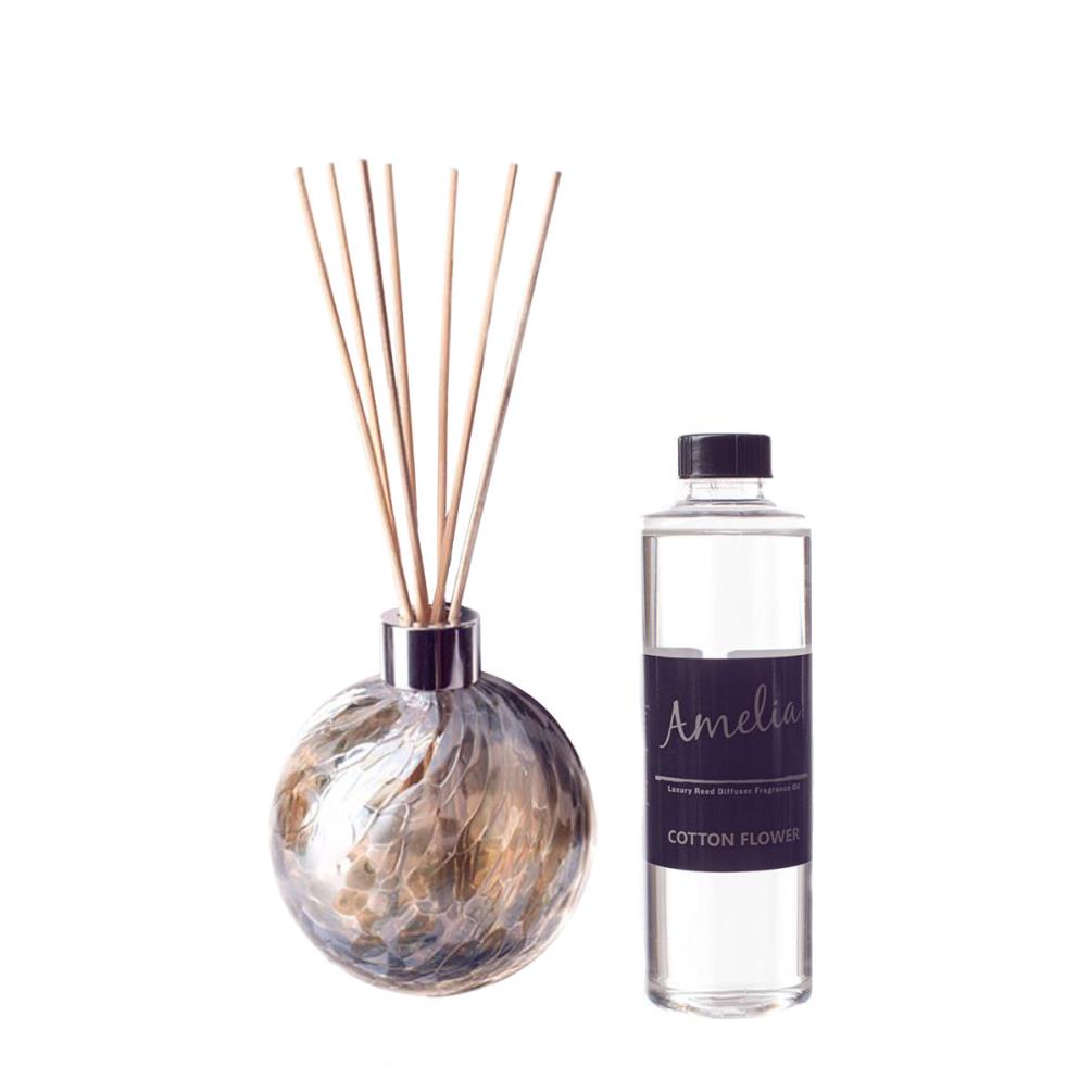 Amelia Art Glass Grey Iridescence Reed Diffuser Gift Set  £35.99